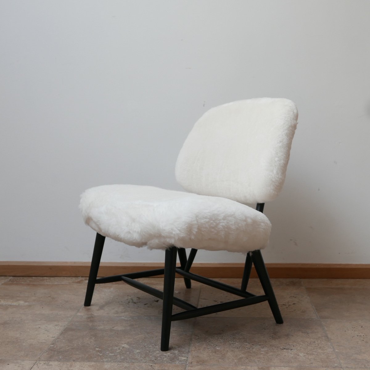 Sheepskin Shearling TeVe Lounge Chairs by Alf Svensson, Set of 2