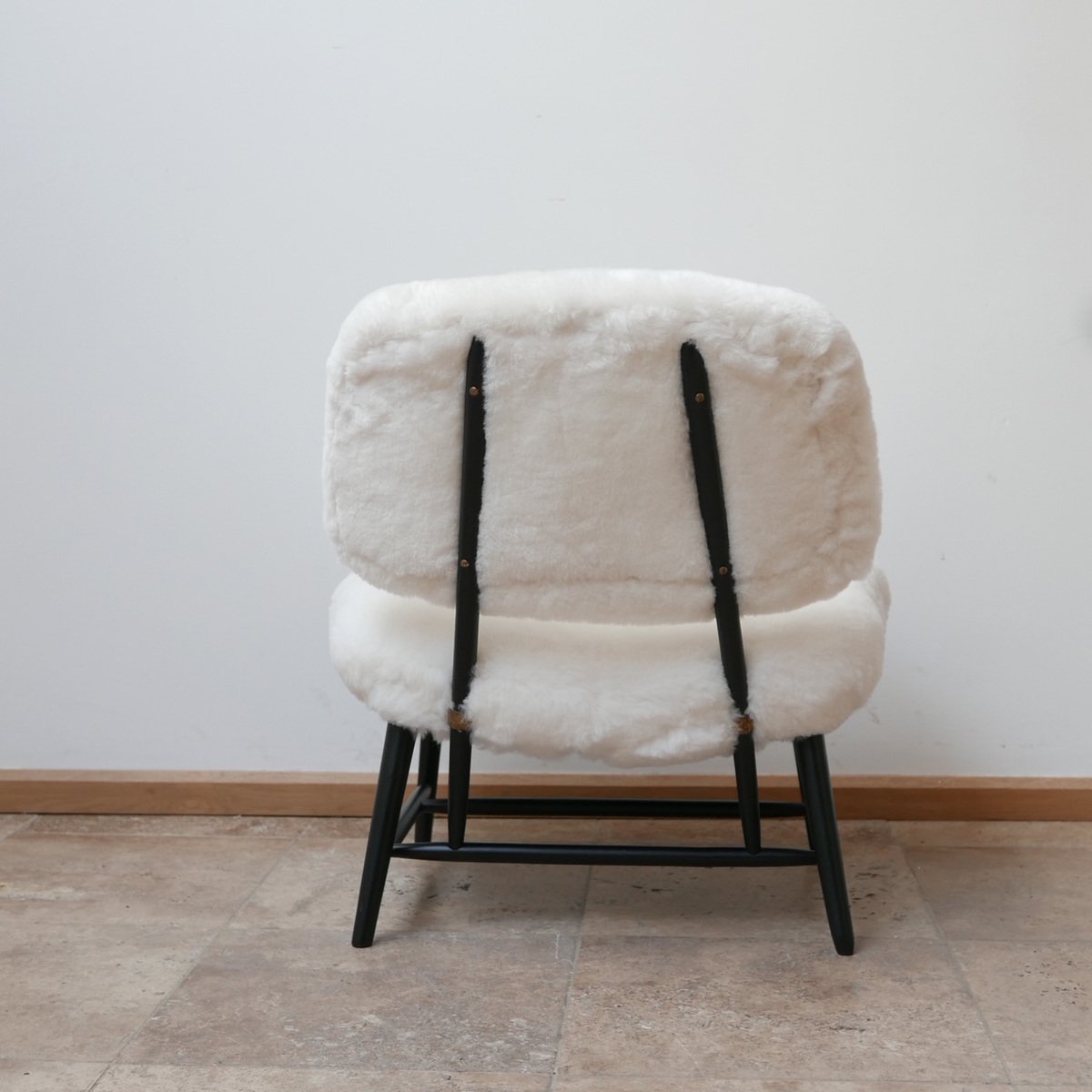 Sheepskin Shearling TeVe Lounge Chairs by Alf Svensson, Set of 2