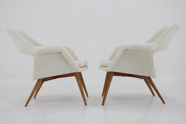 Sheepskin Shell Armchairs from Miroslav Navratil, 1960s, Set of 2-TZ-1358343