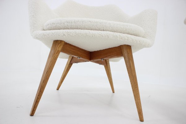 Sheepskin Shell Armchairs from Miroslav Navratil, 1960s, Set of 2-TZ-1358343