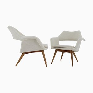 Sheepskin Shell Armchairs from Miroslav Navratil, 1960s, Set of 2-TZ-1358343