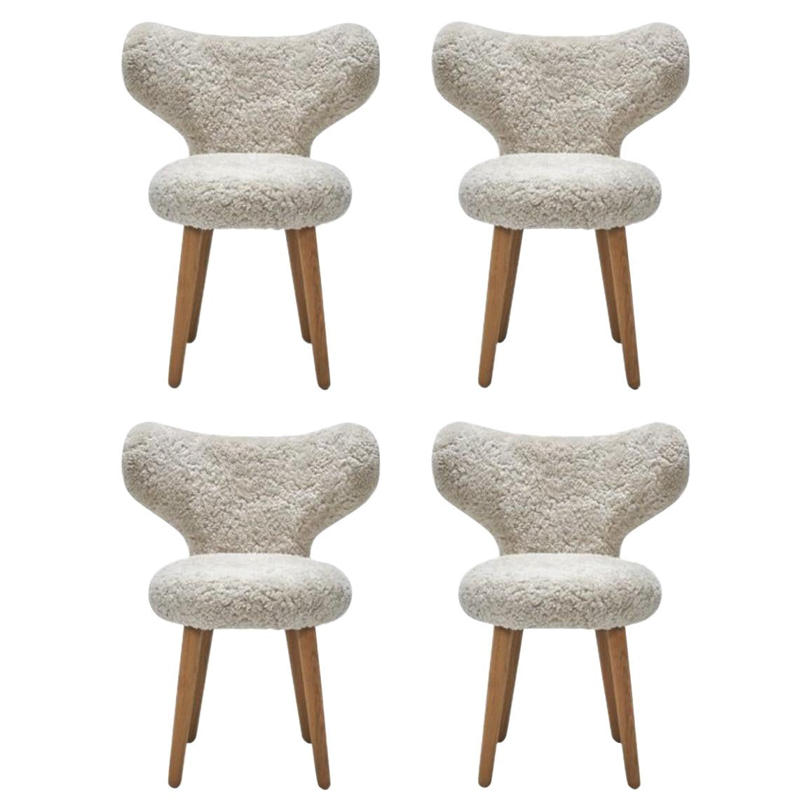 Sheepskin WNG Chairs by Mazo Design, Set of 4