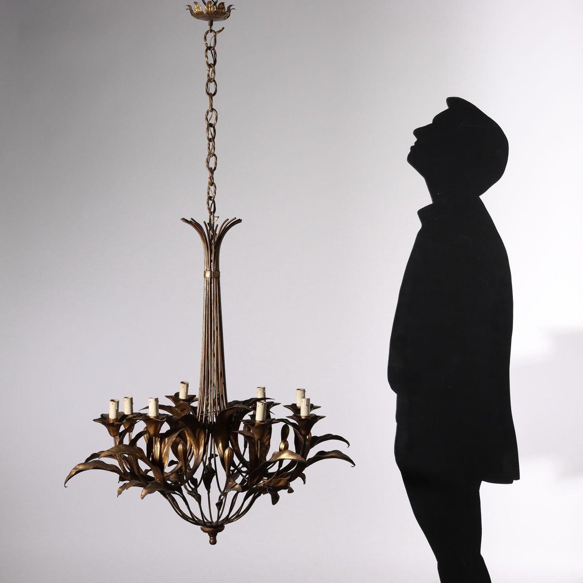 Sheet Metal Chandelier in the style of Maison Bagues, Italy, 20th Century