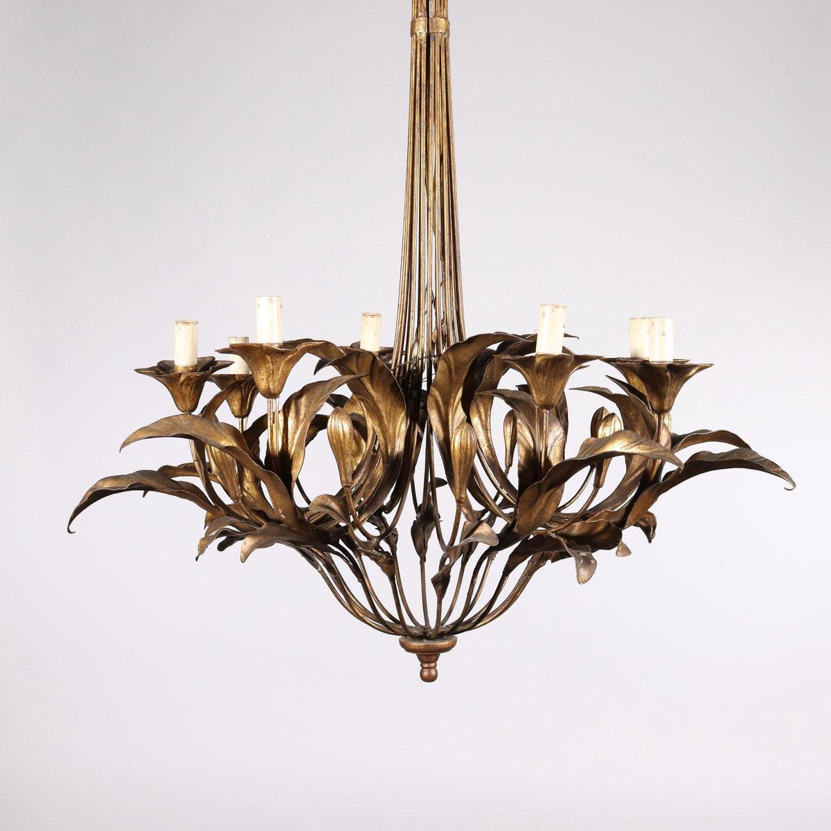 Sheet Metal Chandelier in the style of Maison Bagues, Italy, 20th Century