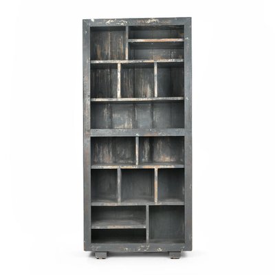 Shelf in Patinated Wood with 15 Compartments, 1940s-NQ-688062