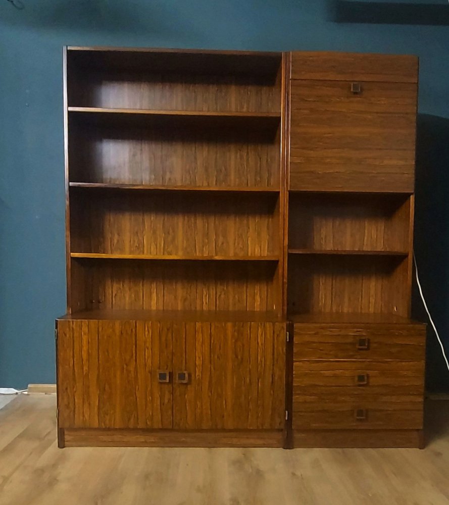 Shelf Unit in Rosewood Veneer, 1950s, Set of 2