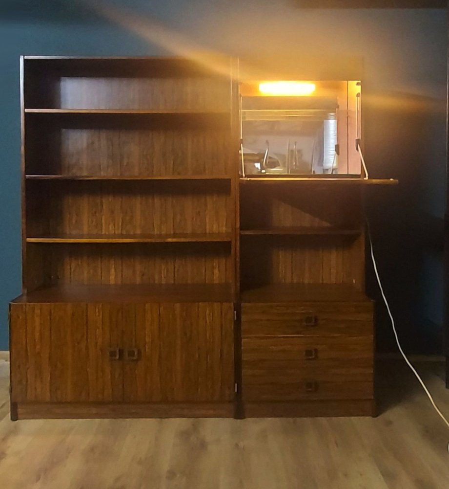 Shelf Unit in Rosewood Veneer, 1950s, Set of 2