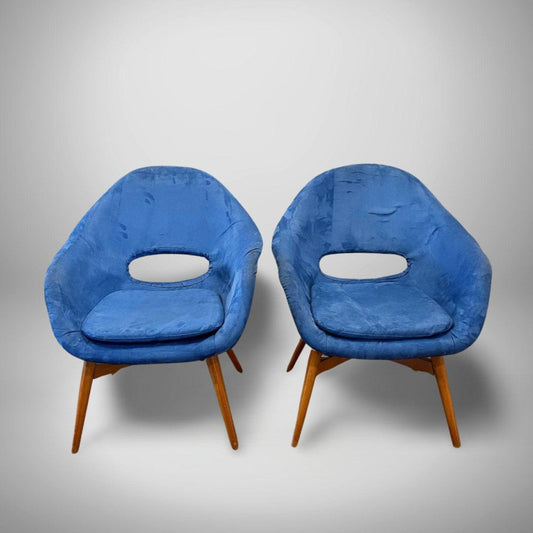 Shell Armchairs by Miroslav Navratil, Set of 2