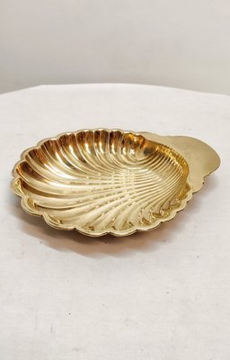 Shell-Shaped Brass Tray, Spain, 1970s-RGF-1312182