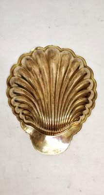 Shell-Shaped Brass Tray, Spain, 1970s-RGF-1312182