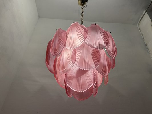 Shell-Shaped Ceiling Light in Pink Glass, 1980s-JJC-1798822