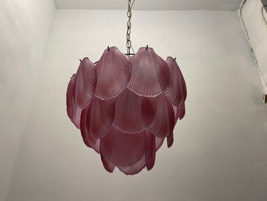 Shell-Shaped Ceiling Light in Pink Glass, 1980s-JJC-1798822