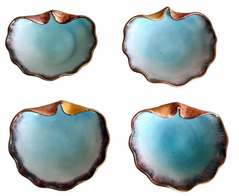 Shell-Shaped Ceramic Ashtrays from Rometti Ceramiche, Umbria, Italy, 1936, Set of 4-QRS-1414949