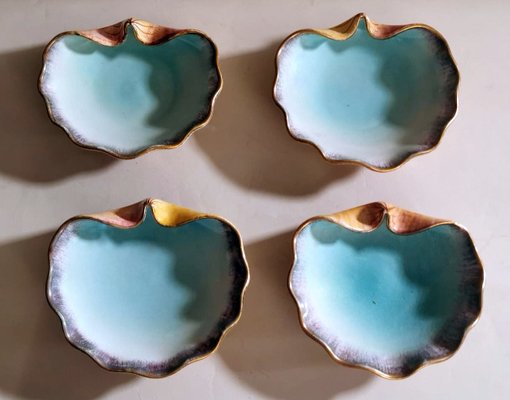 Shell-Shaped Ceramic Ashtrays from Rometti Ceramiche, Umbria, Italy, 1936, Set of 4-QRS-1414949