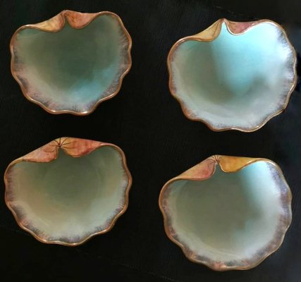 Shell-Shaped Ceramic Ashtrays from Rometti Ceramiche, Umbria, Italy, 1936, Set of 4-QRS-1414949