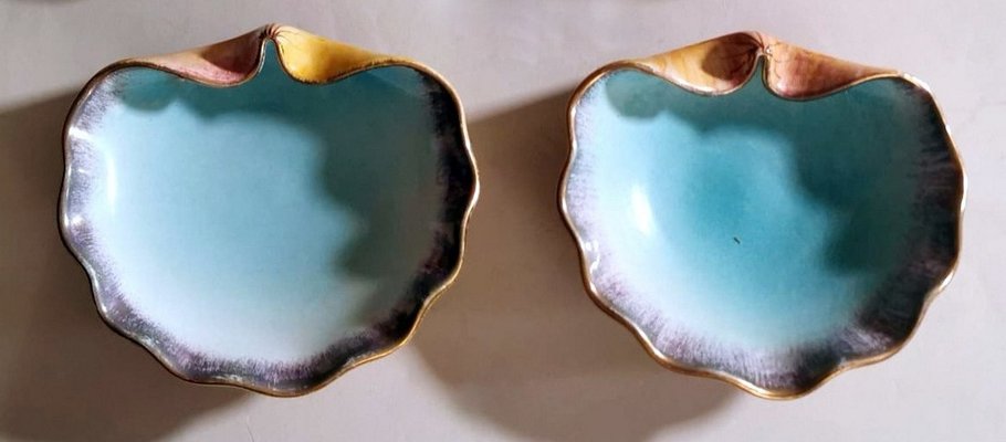 Shell-Shaped Ceramic Ashtrays from Rometti Ceramiche, Umbria, Italy, 1936, Set of 4-QRS-1414949