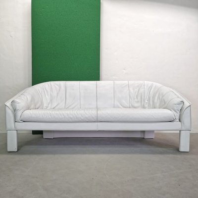 Shell Sofa in White Leather from Marac, 1980s-PRS-1740514