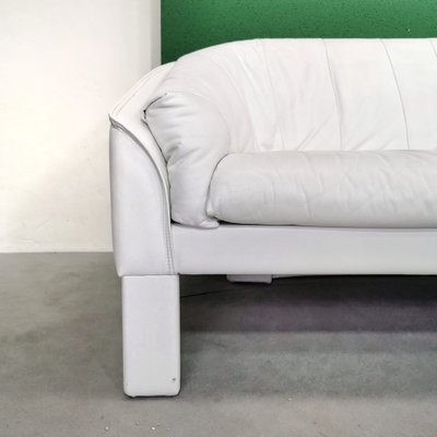 Shell Sofa in White Leather from Marac, 1980s-PRS-1740514