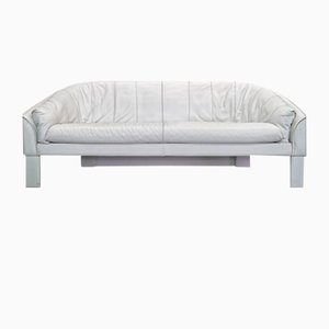 Shell Sofa in White Leather from Marac, 1980s-PRS-1740514