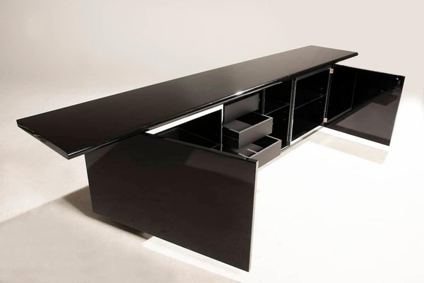 Sheraton Acerbis Black Lacquered Sideboard, 1970s-XDW-2019540