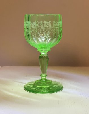 Sherry Wine Glasses with Green Maria Theresia Decor by Stefan Rath for Josef Lobmeyr, Austria, 1910s, Set of 12-HWV-1775406