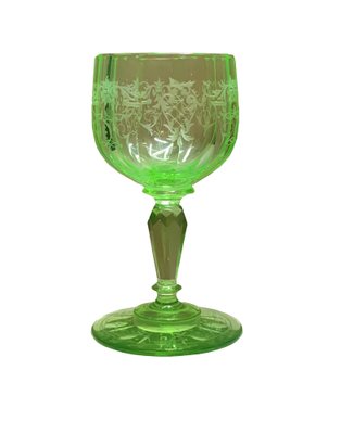 Sherry Wine Glasses with Green Maria Theresia Decor by Stefan Rath for Josef Lobmeyr, Austria, 1910s, Set of 12-HWV-1775406