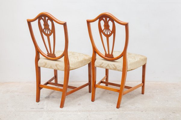 Shield Back Wheatsheaf Design Dining Chairs in the Style of Hepplewhite, Set of 6-KL-1128711