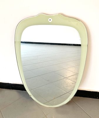 Shield-Shaped Mirror with Retro Painted Glass, 1950s-GGK-1100638