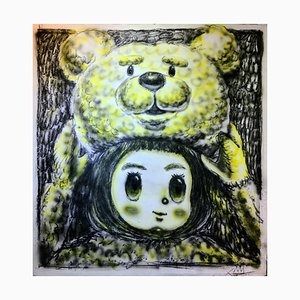 Shin Seung-Hun, Healing Greenland, Teddy Bear, 2021, Ink, Acrylic & Charcoal on korean paper-CHG-1383189