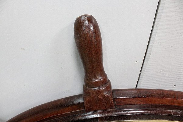 Ship's Steering Wheel in Teak, Early 20th Century-RVK-944882