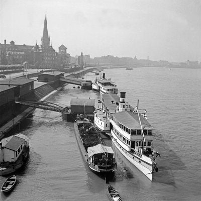 Ships Anchoring at the Old City of Duesseldorf, Germany 1937-DYV-995290