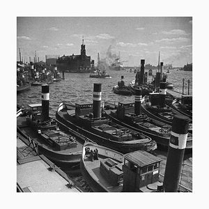 Ships at Hamburg Harbor, Germany 1937, Printed 2021-DYV-992028