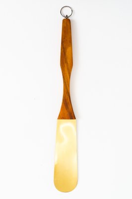 Shoehorn in Wood and Brass, 1950s-SPD-1748952