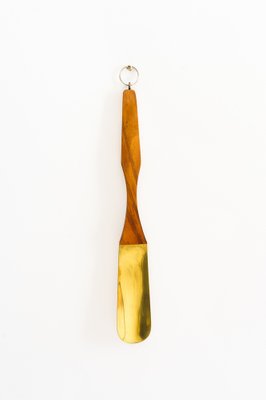 Shoehorn in Wood and Brass, 1950s-SPD-1748952