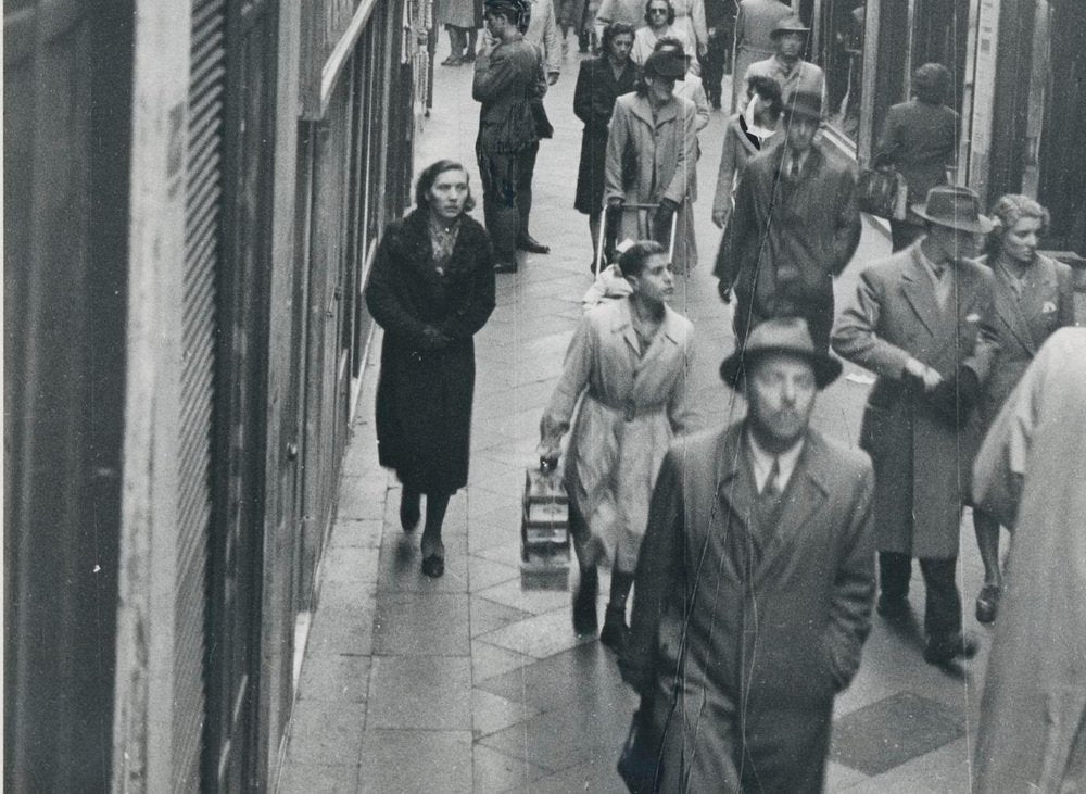 Shopping Street, Italy, 1950s, Black & White Photograph