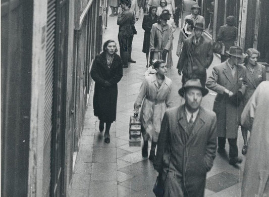 Shopping Street, Italy, 1950s, Black & White Photograph