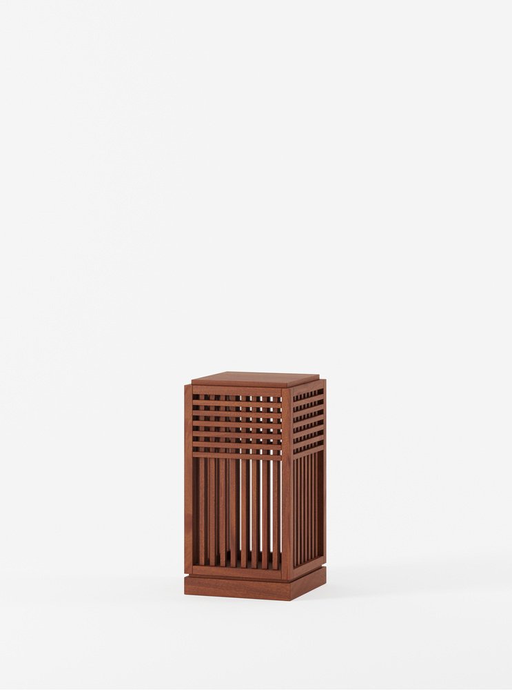 Short Riviera Plinth in Oiled African Mahogany by Yaniv Chen for Lemon