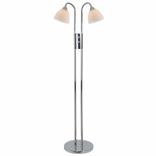 Ray Double Floor Lamp by nordlux #Chrome/ Opal