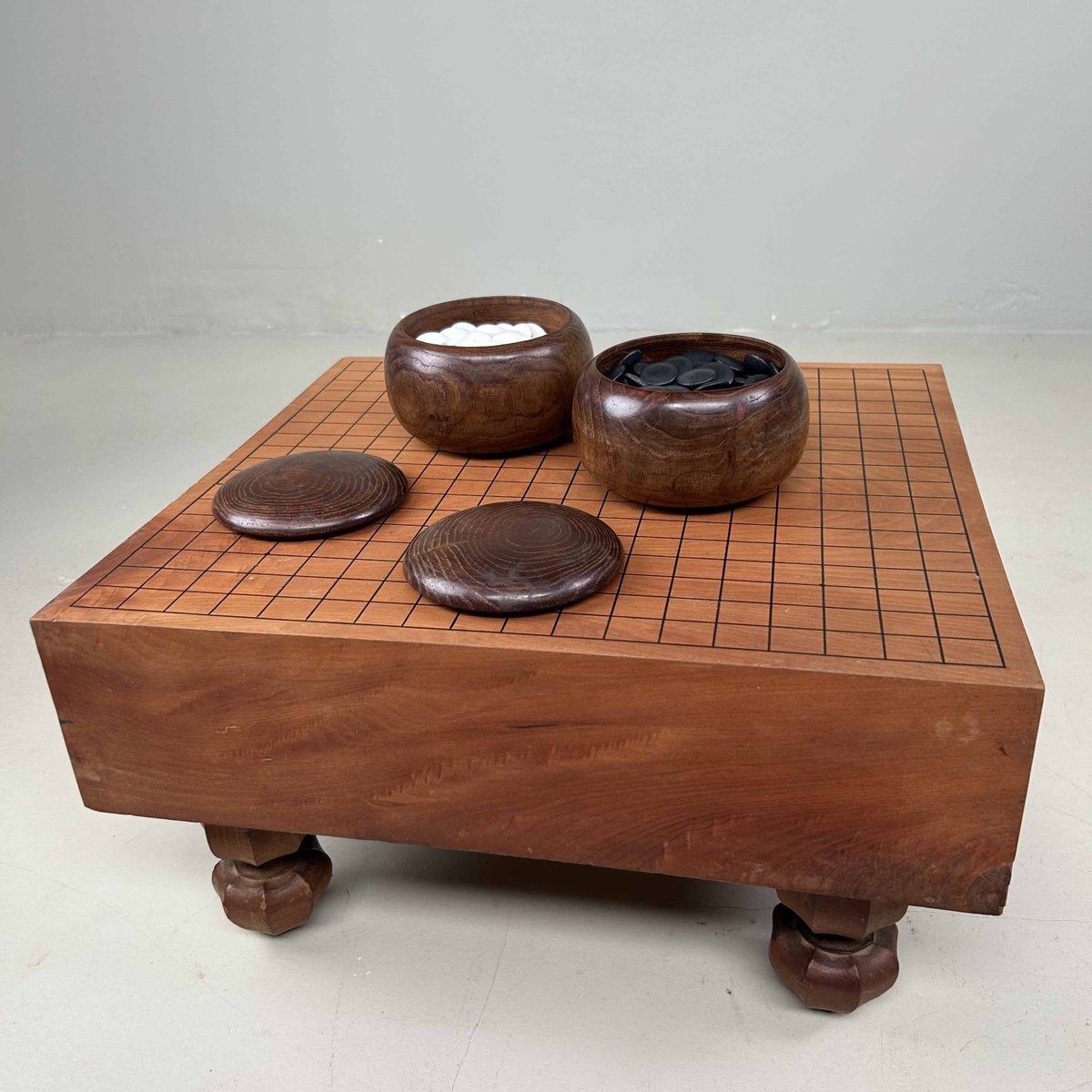 Shōwa Period Complete Go Game Board Goban Kaya, Japan, 1950s