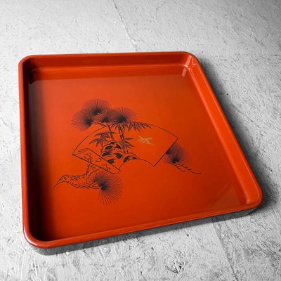 Shōwa Period Urushi Wooden Lacquer Tray, Japan, 1950s-DWL-1821269