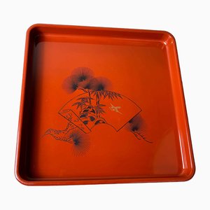 Shōwa Period Urushi Wooden Lacquer Tray, Japan, 1950s-DWL-1821269