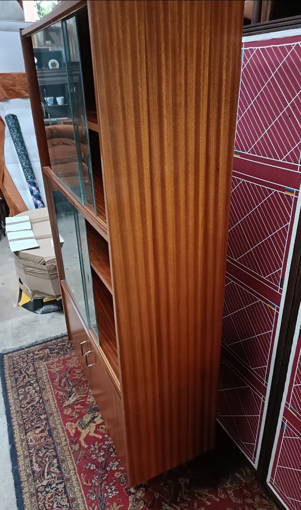 Showcase Bookcase in Wood and Glass, 1950s