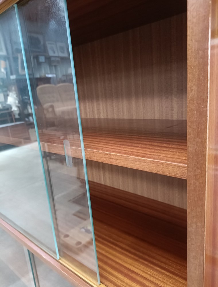 Showcase Bookcase in Wood and Glass, 1950s