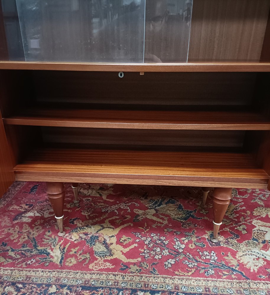 Showcase Bookcase in Wood and Glass, 1950s