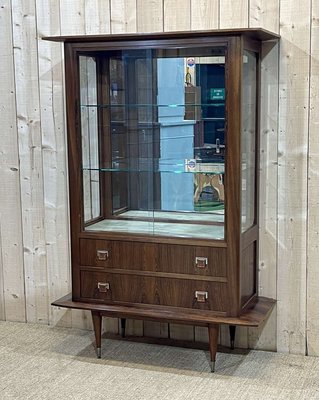 Showcase in Rosewood, Mahogany and Leather Handles, 1960s-QYF-1427579