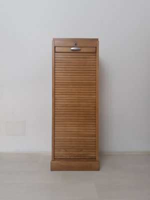 Shutter Filing Cabinet in Blond Oak, 1960s-PCO-1784919