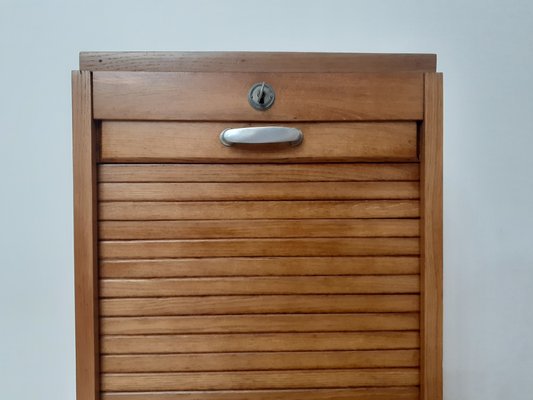 Shutter Filing Cabinet in Blond Oak, 1960s-PCO-1784919