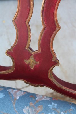 Sicilian Baroque Style Armchairs in Red Lacquer, 1930s, Set of 2-EH-1150939