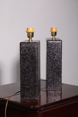 Sicilian Lava Stone Table Lamps, Set of 2-RCE-2040396