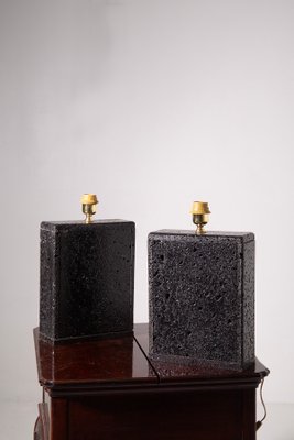 Sicilian Lava Stone Table Lamps, Set of 2-RCE-2040396